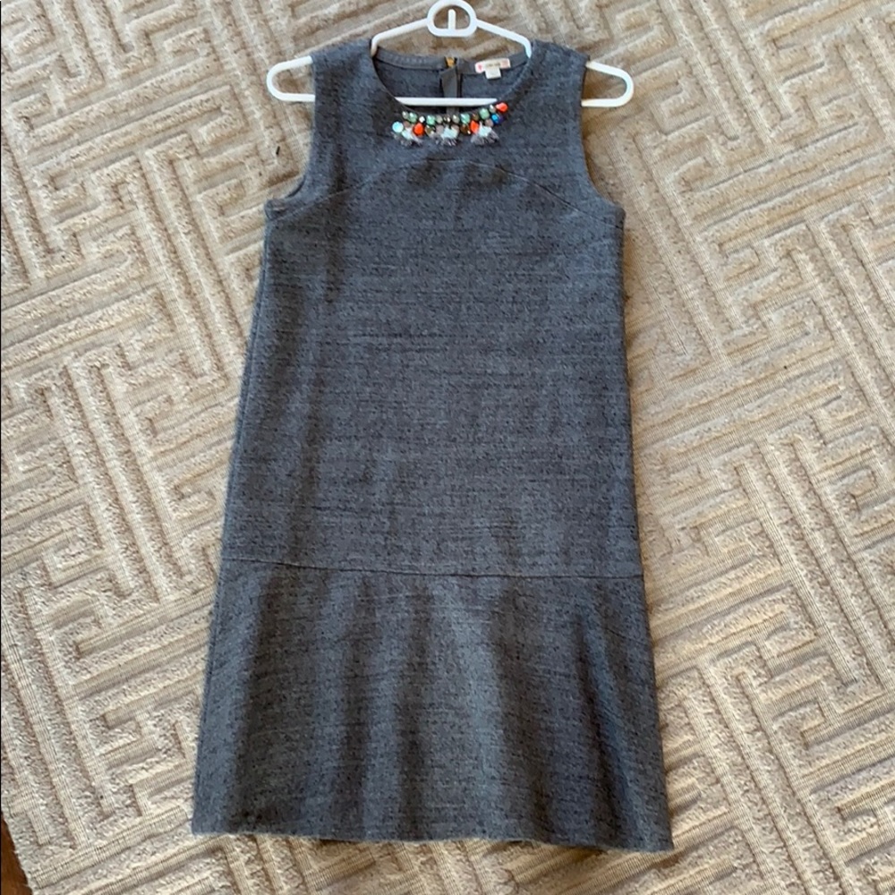 JCREW Bedazzled Girls Grey Heathered Dress